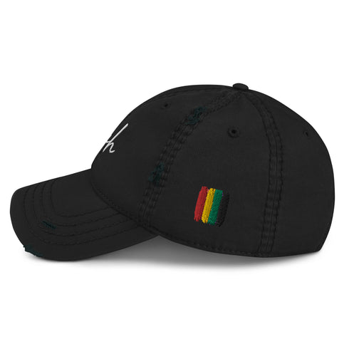 Yah Black Distressed Hat